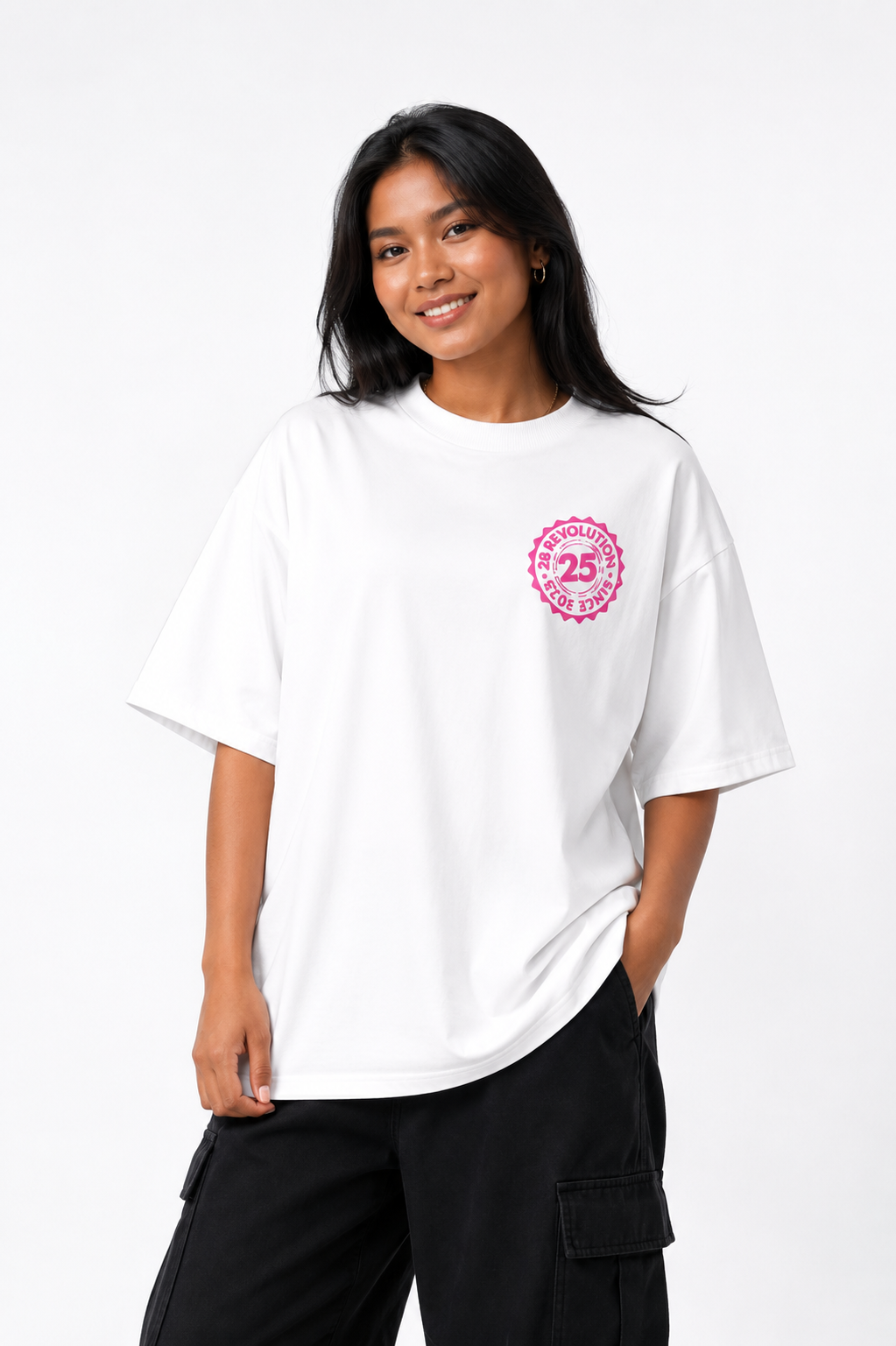 RISK OR REGRET OVERSIZED WHITE TSHIRT