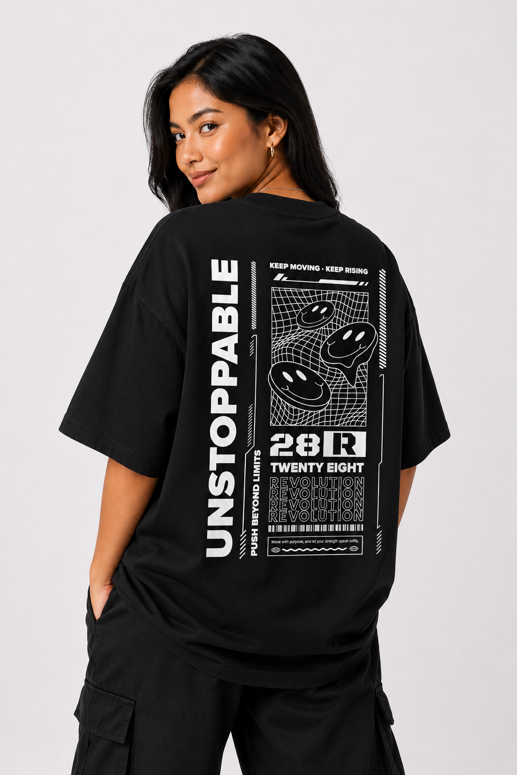 UNSTOPPABLE OVERSIZED BLACK SHIRT