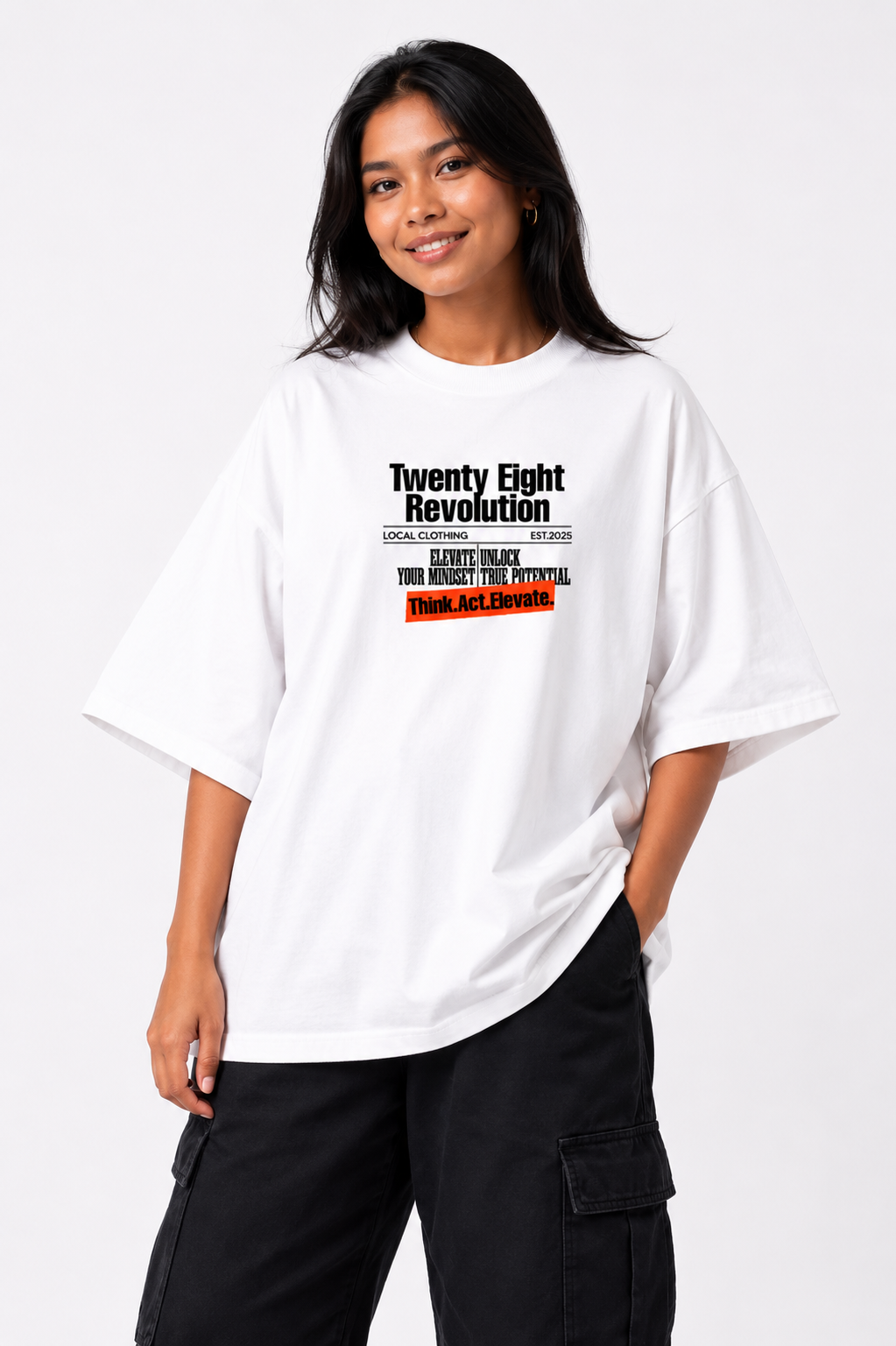 SUCCESS  OVERSIZED WHITE TSHIRT