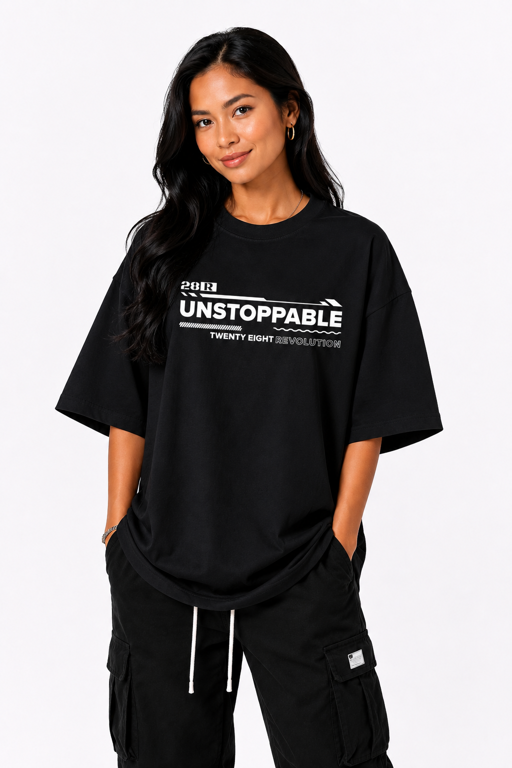 UNSTOPPABLE OVERSIZED BLACK SHIRT