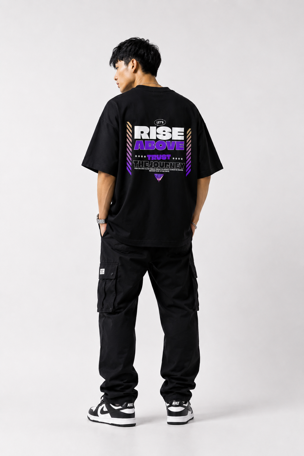 RISE OVERSIZED BLACK SHIRT