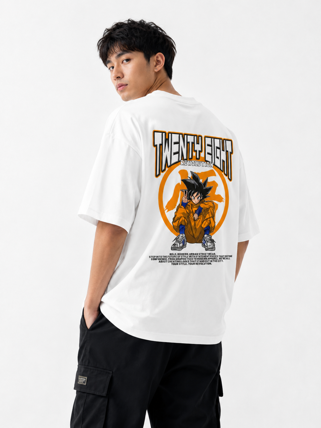 DRAGONBALL GOKOU OVERSIZED WHITE SHIRT