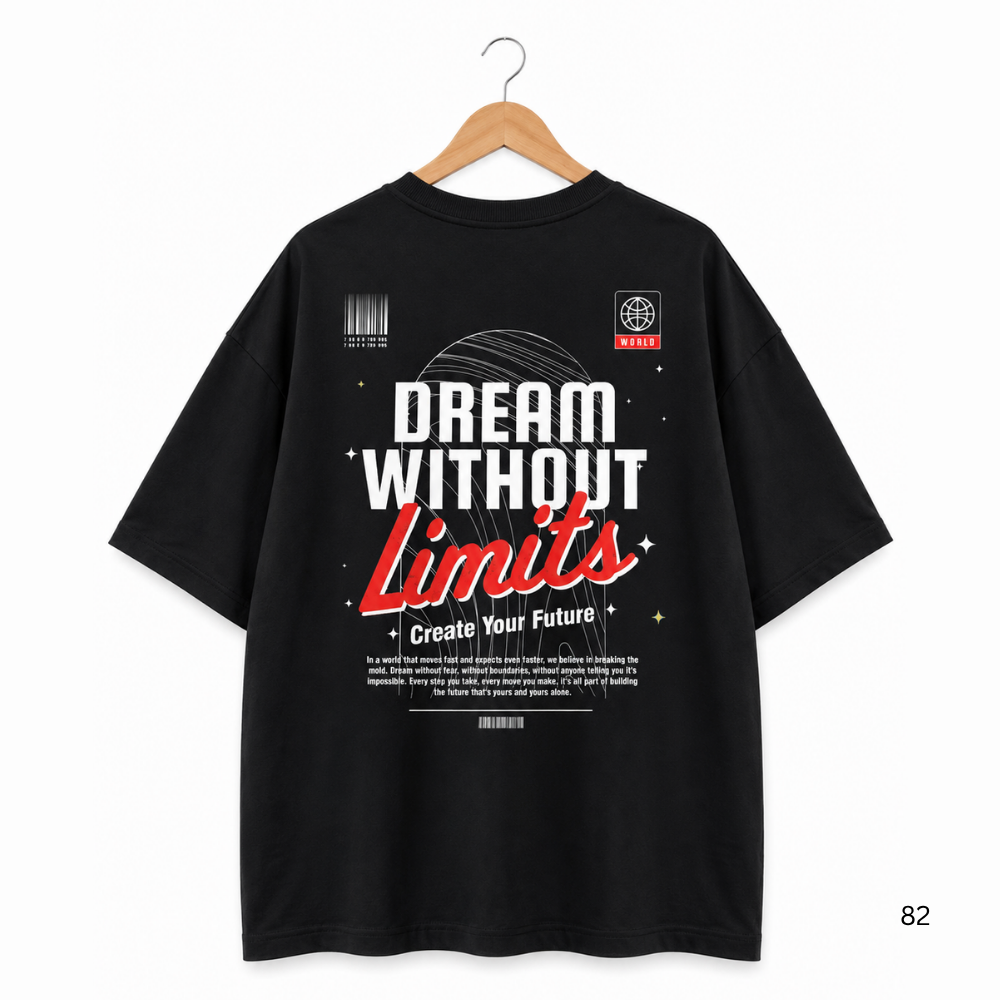 DREAM WITHOUT LIMITS OVERSIZED BLACK SHIRT