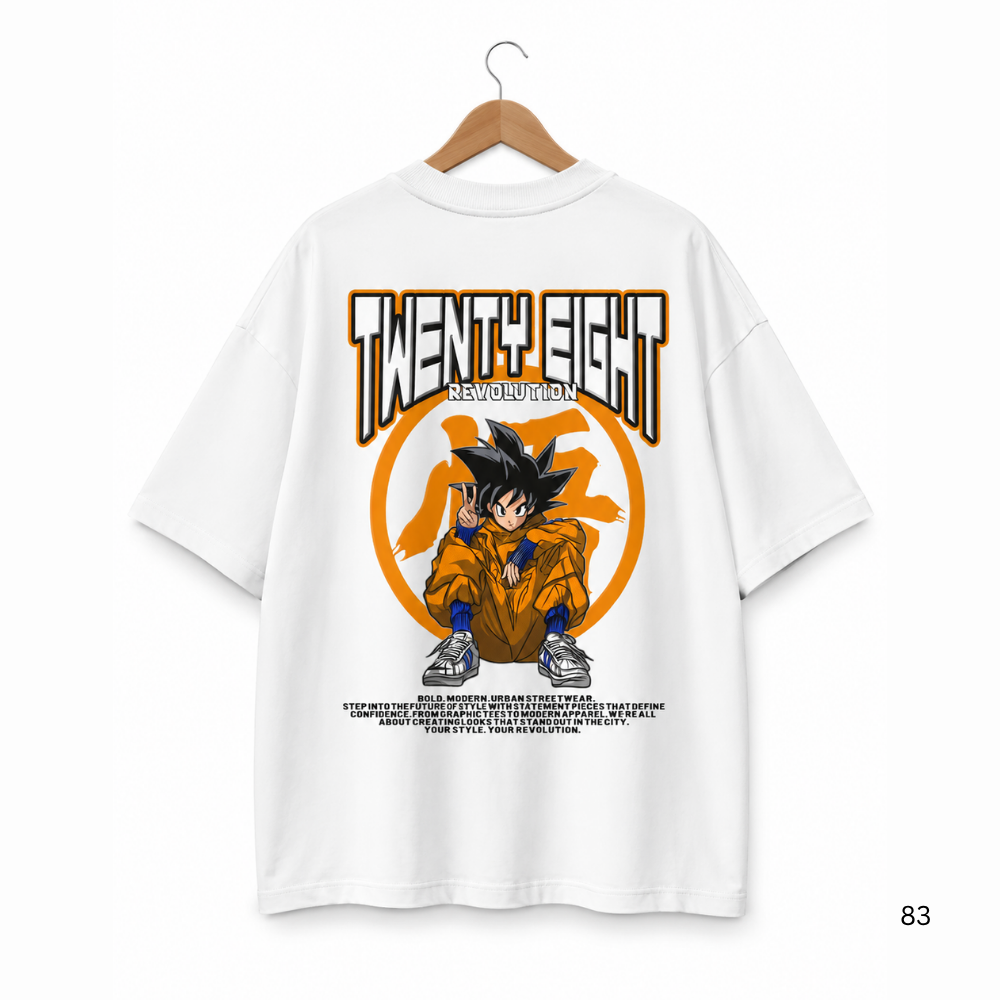 DRAGONBALL GOKOU OVERSIZED WHITE SHIRT