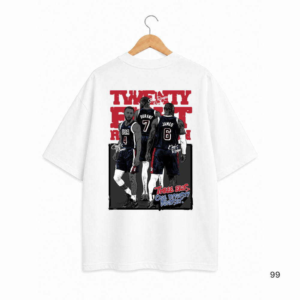 THREE LEGENDS OVERSIZED WHITE TSHIRT