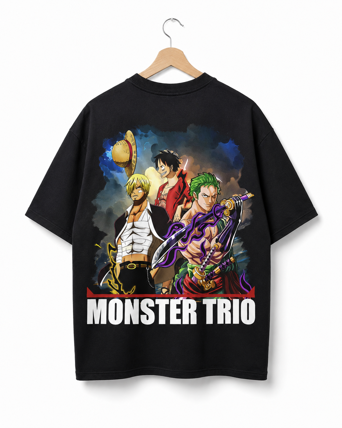 ONE PIECE MONSTER TRIO OVERSIZED BLACK SHIRT