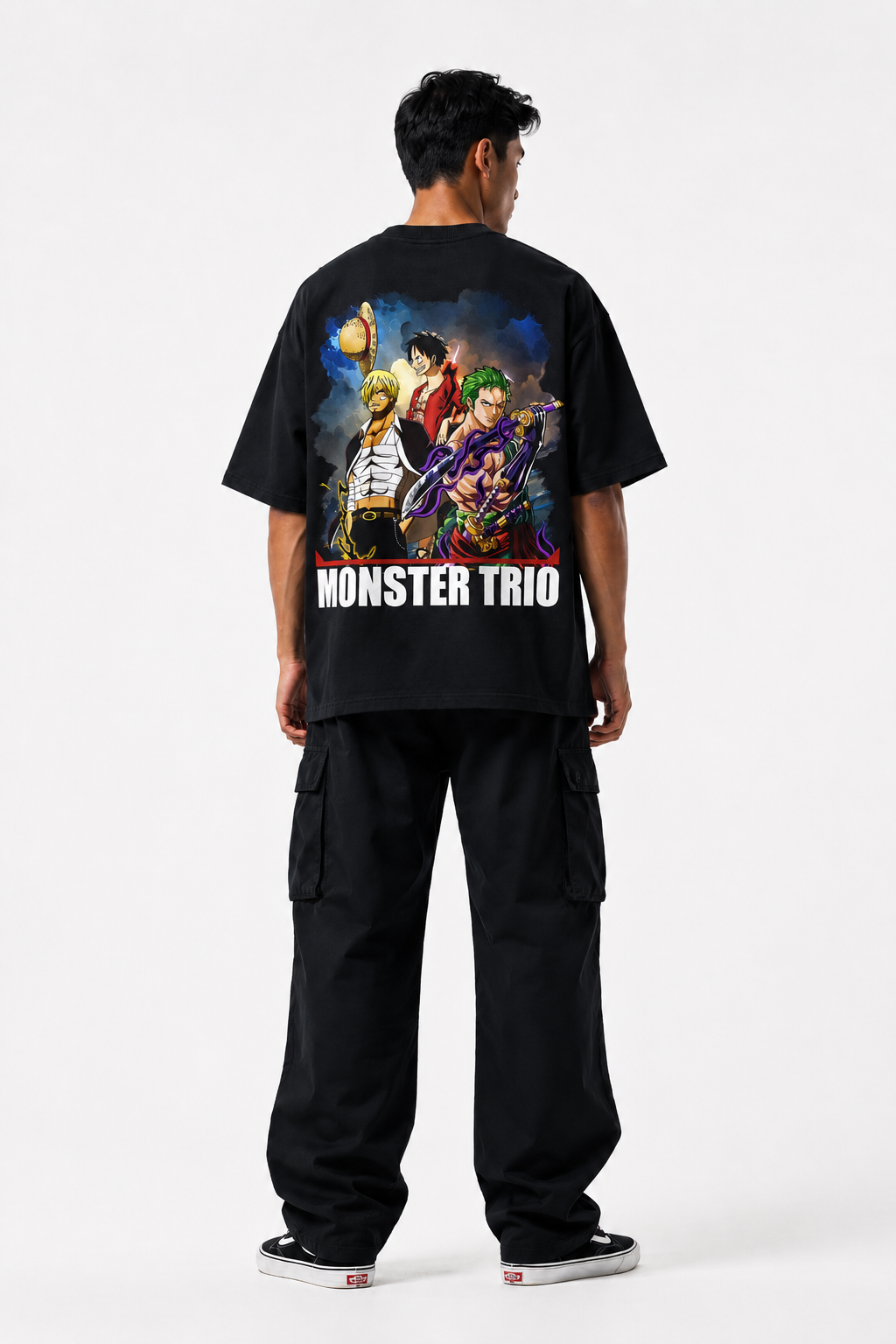 ONE PIECE MONSTER TRIO OVERSIZED BLACK SHIRT