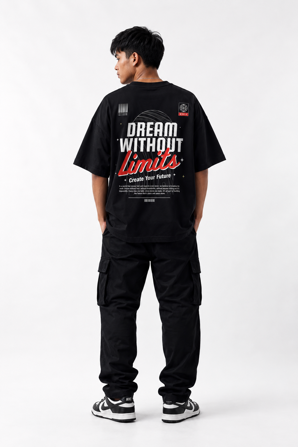 DREAM WITHOUT LIMITS OVERSIZED BLACK SHIRT
